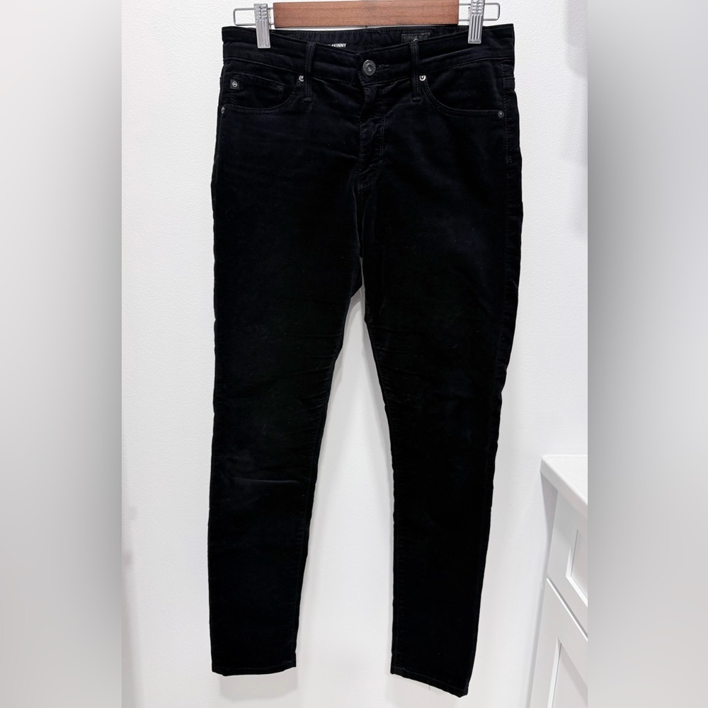 Ag Adriano Goldschmied Farrah Skinny Pants -Black Velvet - Size 27R